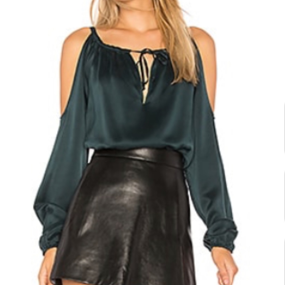 Silk Cold Shoulder Top